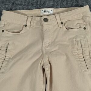 Paige Cassidy Zip Pants Womens 28 Sand Stone Skinny Stretch Cargo Beige USA